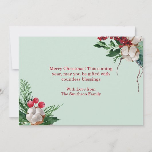 Aangepast kerstboomfeest Moderne fotofeestdag Feestdagenkaart (Achterkant)