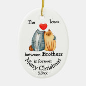 Aangepast kerstbroers Kat Quote Keramisch Ornament (Voorkant)