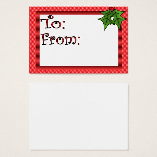 Aangepast kerstcadeau-Label Visitekaartje (Voorkant /achterkant)