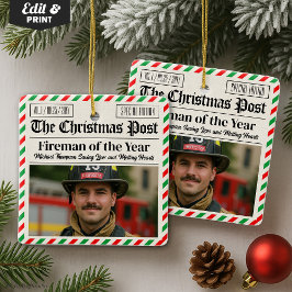 Aangepast kerstcadeau voor brandweerlieden, leuk k keramisch ornament