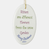 Aangepast kerstcadeau voor kerstzussen keramisch ornament (Rechts)