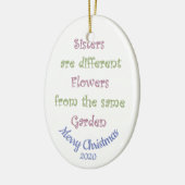 Aangepast kerstcadeau voor kerstzussen keramisch ornament (Links)