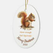 Aangepast kerstcadeau voor rode eekhoorn keramisch ornament (Links)