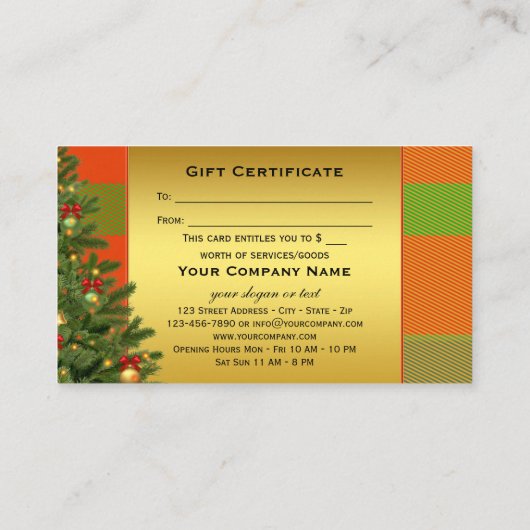 Aangepast kerstcadeaubon met foto's kortingskaartje (Achterkant)