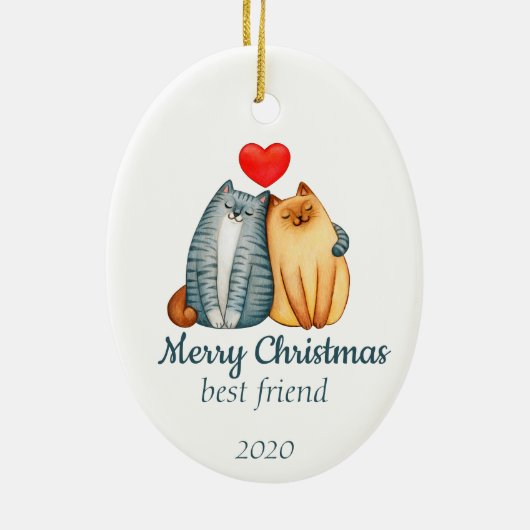 Aangepast kerstcadeautje Beste vrienden Keramisch Ornament (Achterkant)