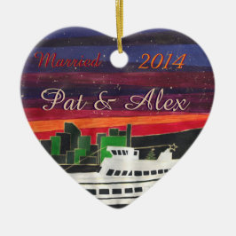 Aangepast kerstcadeautje - Eerste Kerstmis Keramisch Ornament