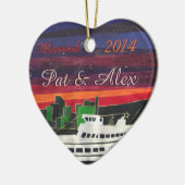 Aangepast kerstcadeautje - Eerste Kerstmis Keramisch Ornament (Links)