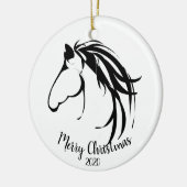 Aangepast kerstcadeautje Klassieke paardenkop Logo Keramisch Ornament (Links)