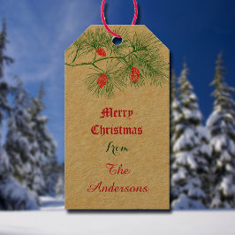 Aangepast  kerstcadeautje met groen lijntje Label Cadeaulabel