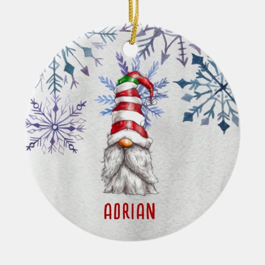 Aangepast kerstcadeautje op maat keramisch ornament (Voorkant)