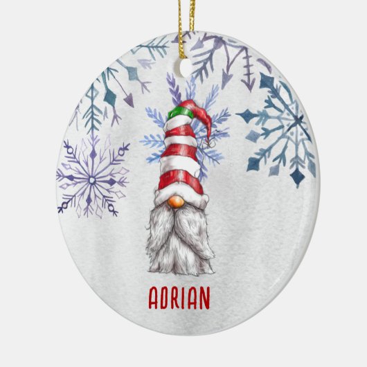 Aangepast kerstcadeautje op maat keramisch ornament (Links)