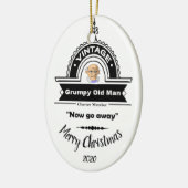 Aangepast kerstcadeautje oude Man Club Fun Keramisch Ornament (Links)