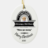 Aangepast kerstcadeautje oude Man Club Fun Keramisch Ornament (Achterkant)