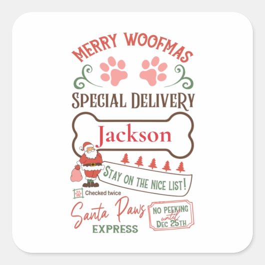 Aangepast kerstcadeautje voor prettige feestdagen vierkante sticker (Voorkant)