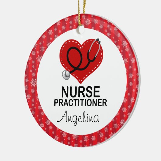 Aangepast kerstcadeautje voor verpleegkundigen keramisch ornament (Links)