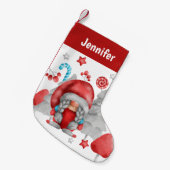 Aangepast kerstcadeautje Vrouw Gnome Stocking Kleine Kerstsok (Voorkant (Hangend))