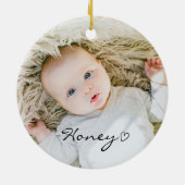 aangepast kerstdecor, aangepaste familiefoto keramisch ornament (Achterkant)