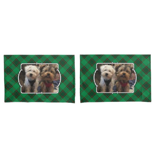 Aangepast kerstfeest 2 Foto Lijst rood en groen ge Kussensloop (Voorkant-Set)