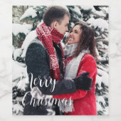 aangepast kerstfeest , aangepast etiket op fotowij (Enkel label)