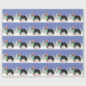 Aangepast kerstfeest Bernese Mountain Holiday Dog Cadeaupapier (Vlak)