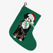 Aangepast kerstfeest Bernese Mountain Holiday Dog Grote Kerstsok (Voorkant (Hangend))