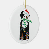 Aangepast kerstfeest Bernese Mountain Holiday Dog Keramisch Ornament (Rechts)