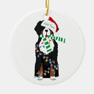 Aangepast kerstfeest Bernese Mountain Holiday Dog Keramisch Ornament