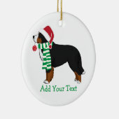 Aangepast kerstfeest Bernese Mountain Holiday Dog Keramisch Ornament (Rechts)