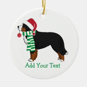 Aangepast kerstfeest Bernese Mountain Holiday Dog Keramisch Ornament