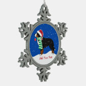 Aangepast kerstfeest Bernese Mountain Holiday Dog Tin Sneeuwvlok Ornament (Links)