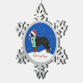 Aangepast kerstfeest Bernese Mountain Holiday Dog Tin Sneeuwvlok Ornament (Rechts)