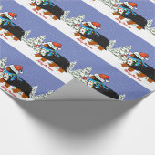 Aangepast kerstfeest Bernese Mountain Naughty Dog Cadeaupapier (Hoek)