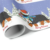 Aangepast kerstfeest Bernese Mountain Naughty Dog Cadeaupapier (Rol Hoek)