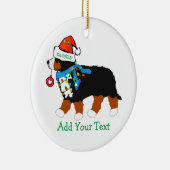 Aangepast kerstfeest Bernese Mountain Naughty Dog Keramisch Ornament (Rechts)