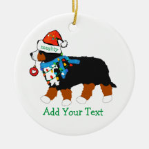 Aangepast kerstfeest Bernese Mountain Naughty Dog