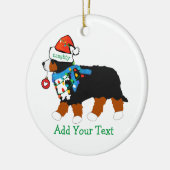 Aangepast kerstfeest Bernese Mountain Naughty Dog Keramisch Ornament (Links)