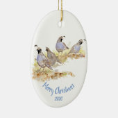 Aangepast kerstfeest Californië Quail Bird Art Keramisch Ornament (Rechts)