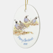 Aangepast kerstfeest Californië Quail Bird Art Keramisch Ornament (Links)