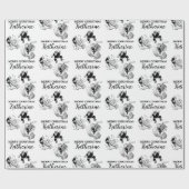 Aangepast kerstfeest  Funny Santa Black White Cadeaupapier (Vlak)