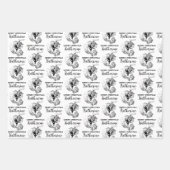 Aangepast kerstfeest  Funny Santa Black White Inpakpapier Vel (Voorkant 3)