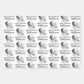 Aangepast kerstfeest  Funny Santa Black White Inpakpapier Vel (Voorkant 2)