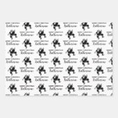 Aangepast kerstfeest  Funny Santa Black White Inpakpapier Vel (Voorkant)