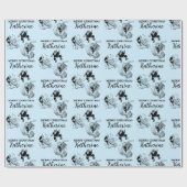 Aangepast kerstfeest  Funny Santa Blue Cadeaupapier (Vlak)