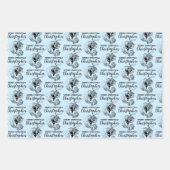 Aangepast kerstfeest Funny Santa Blue Inpakpapier Vel (Voorkant 3)