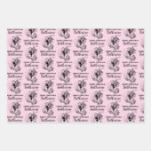 Aangepast kerstfeest  Funny Santa Pink Inpakpapier Vel (Voorkant 3)