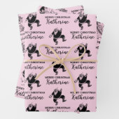 Aangepast kerstfeest  Funny Santa Pink Inpakpapier Vel (In situ)