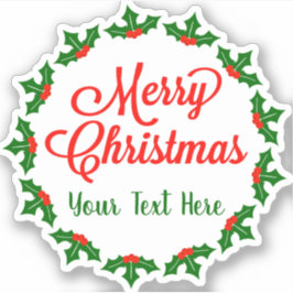 Aangepast kerstfeest Holly Berry Kiss-Cut Sticker