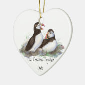 Aangepast kerstfeest in combinatie met Puffins Bir Keramisch Ornament (Links)
