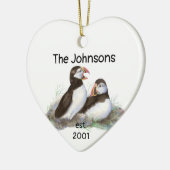 Aangepast kerstfeest in combinatie met Puffins Bir Keramisch Ornament (Links)