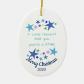 Aangepast kerstfeest Je bent een sterrenaanmoedigi Keramisch Ornament (Voorkant)